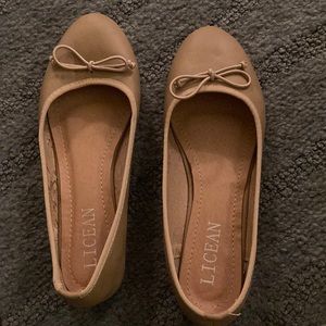 LICEAN Beige ballerinas size 38-7.5. Worn once. Also in dark blue, taupe & beige